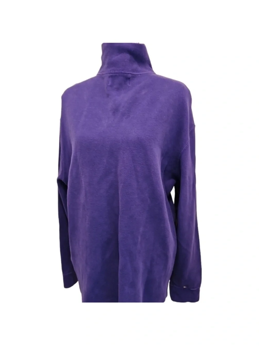 VINTAGE RALPH LAUREN TCU HORNED FROGS PURPLE QUARTER ZIP SWEATER large